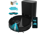 Robot friegasuelos - Cecotec Conga 7290 Eternal Home X-Treme, Láser, Incluye base autovaciado, 2 L, 110 min, 3 niveles potencia, Alexa, Wi-Fi, Negro