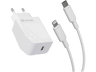 Cargador - Muvit MCPAK0043, Lightning a USB-C, 1 m, 20W, Blanco