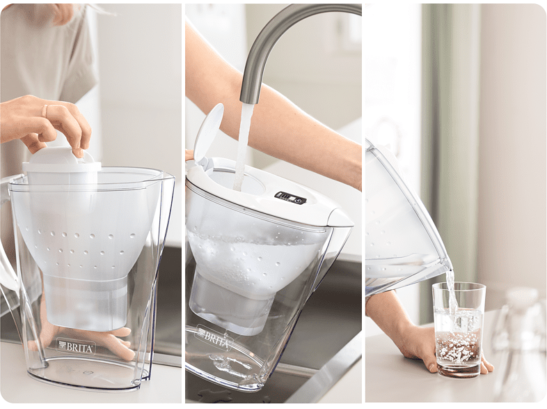Jarra filtrante - Brita Marella + 6 filtros Maxtra PRO All-in-1, 2.4 l,  Blanco