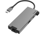 Hub - Hama 00200109, 5 puertos, De conector USB-C a enchufe 2x USB-A/USB-C/HDMI/LAN/Ethernet, Negro