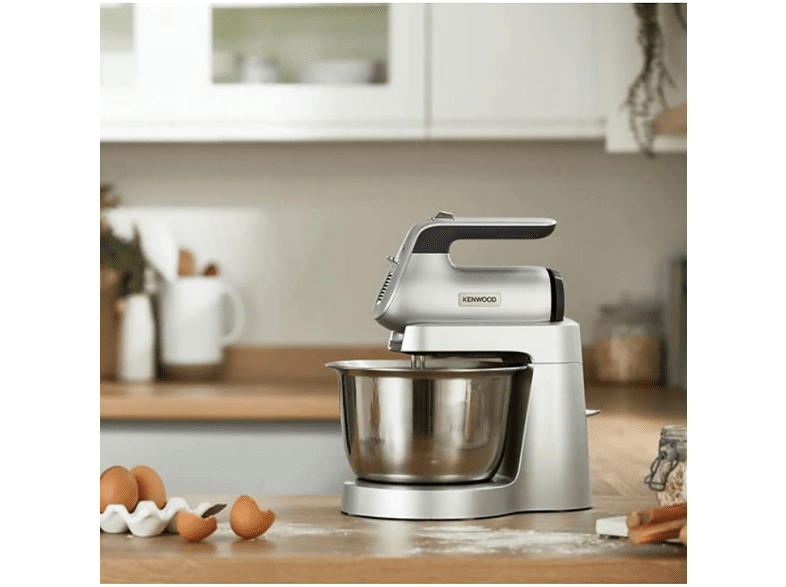 Amasadora - Kenwood HMP54.000SI, 650 W, 3.5 l, Mango SureGrip, Cuenco giratorio, Plata