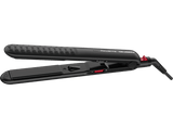 Plancha de pelo - Rowenta x Karl Lagerfeld Optiliss SF321LF0, Revestimiento Keratin & Glow, 10 temperaturas, Hasta 230 °C, Negro y rojo