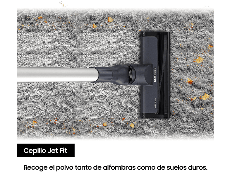 Aspirador escoba - Samsung VS15A6032R5/ET Jet 60 Pet, 150 W, Multi Cyclone, Digital Inverter, 40 Min, Plata