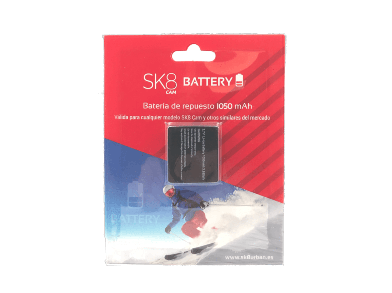 Batería cámara deportiva - SK8 Cam Battery, 1050 mAh, 3.7V Li-Ion