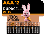 Pilas AAA - Duracell PLUS AAA LR03 / LR3, Pilas alcalinas, Pack 12 Uds, 1.5 V, MN2400, Universal, Negro