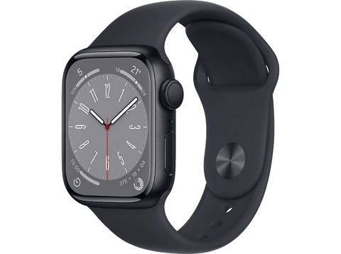 REACONDICIONADO - Apple Watch S8 (2022), GPS, 41 mm, Caja de aluminio, Vidrio delantero Ion-X, Correa deportiva medianoche