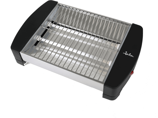 Tostadora - Jata JETT1587, 400 W, Plana, Bandeja recogemigas, 2 barras de cuarzo, Plata