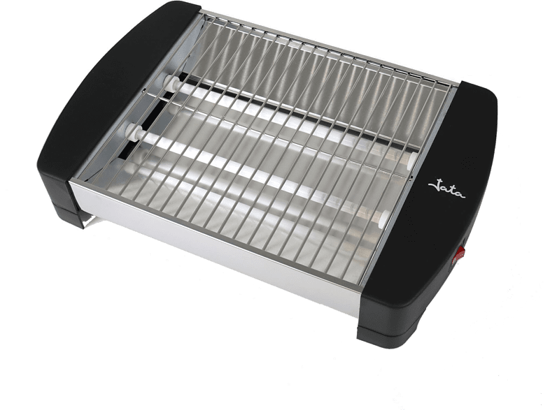 Tostadora - Jata JETT1587, 400 W, Plana, Bandeja recogemigas, 2 barras de cuarzo, Plata