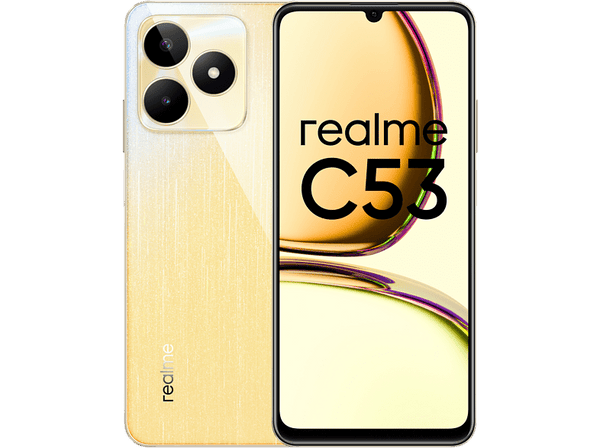 Móvil - realme C53, Gold, 128GB, 6GB RAM, 6.74" HD, 5000 mAh, Android 13