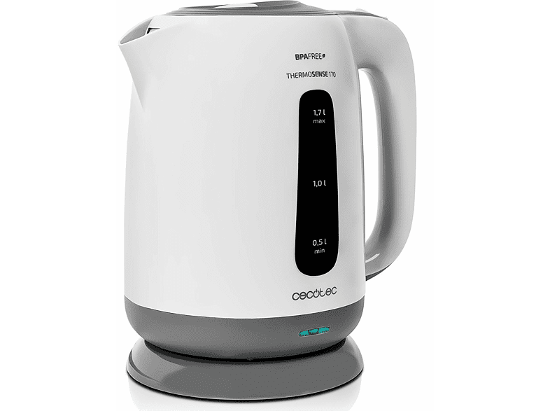 Hervidor - Cecotec ThermoSense 170, 1.7L, 2200W, Libre de BPA, Filtro antical