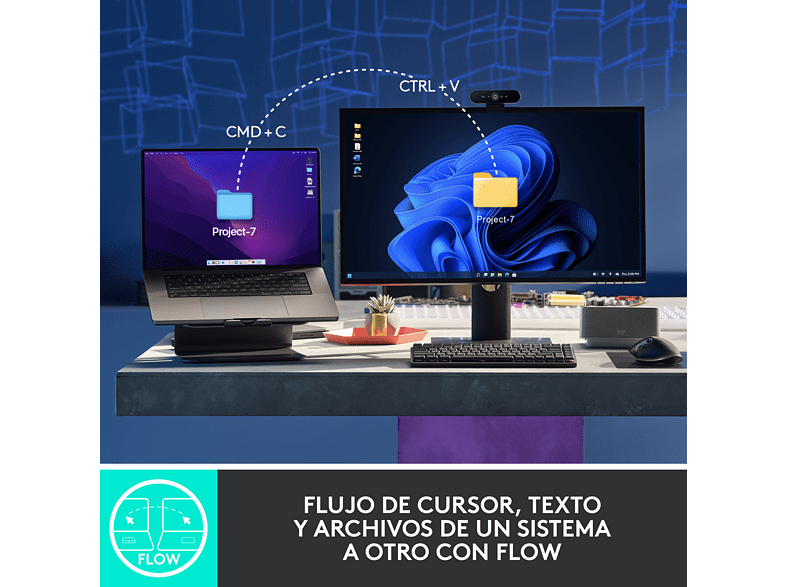 Ratón - Logitech MX Master 3S, Inalámbrico, 8000 ppp, Carga rápida, Blanco