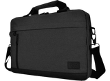 Maletín para portátil - ISY INB-2156-BK, 100% poliéster, Cremallera, Bolsillo frontal horizontal y vertical, Negro
