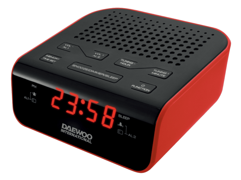 Radio despertador - Daewoo DCR-46 Rojo