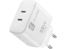 Cargador - CellularLine Dual Charger, 2 Puertos, 35 W, USB - C, Universal, Blanco