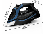 Plancha de vapor - Rowenta DW9411D1 Steamforce Plus, 3000 W, 250 g/min, 0.35 l, Microsteam 400 HD Profile, Antigoteo, Antical, Vapor Vertical, Azul