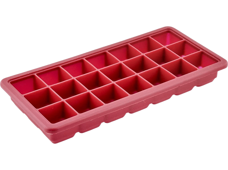 Bandeja para cubitos de hielo - Jata AC40, Con Tapa Protectora, Para 21 Cubitos de 3 x 3 cm, Rojo