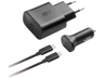 Kit cargador - Isy ITS-7000, Para coche, USB-C, Negro