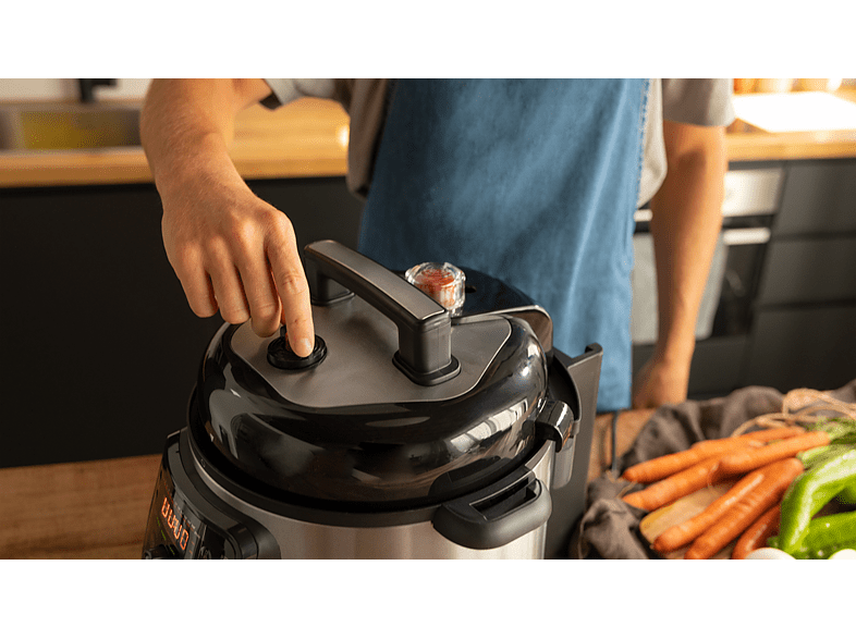 Robot de cocina - Cecotec GM H Fry, 1000 W, 6 L, 27 modos, 11 temperaturas, 5 presiones, Programable 24 horas, Incluye cabezal de aire caliente, Negro
