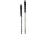 Cable USB - Celullar Line TETRACABC2C2M, USB-C 2 metros, Conectores metálicos, Tecnología Snake, Negro