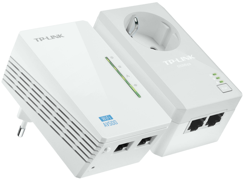 KIT Extensor Powerline AV600 Wi-fi - TP-LINK.Velocidad Powerline 500mbps + Wi-fi N300. 2 puertos