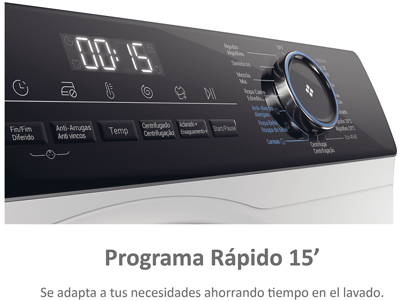 Lavadora carga frontal - Haier I-Pro Series 3 HW90-B14939-IB, 9 kg, 1400 rpm, Motor Direct Motion, 15 programas, Antibacterias, Vapor, Blanco