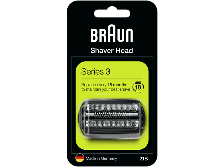 Recambio para Afeitadora - Braun Series 3 21B, Recambio para Afeitadora Braun Serie 3, Negro