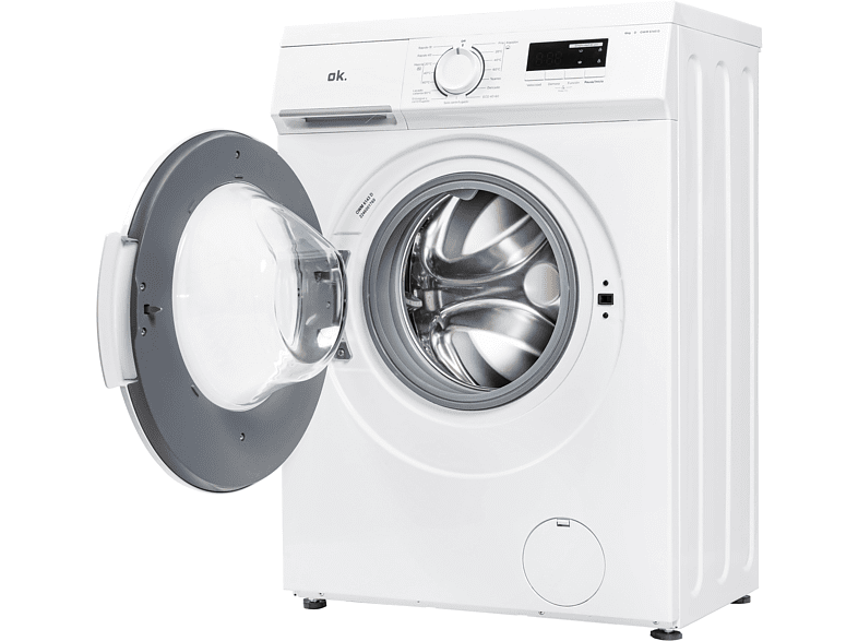 Lavadora carga frontal - OK OWM 6143 D, 6 kg, 15 Programas, Bloqueo, Acero inoxidable, Con 1000 rpm, Blanco
