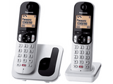 Teléfono - Panasonic KX-TGC250SP, Dúo, Inalámbrico, 1.6, 50 contactos, Bloqueo llamada, Manos libres, Modo ECO, Hasta 18h, Plata