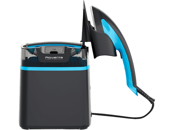 Cepillo de vapor - Rowenta UR1512D1 Cube Compact, 2980 W, 5 bar, Golpe de vapor 90 g/min, 1 l, 60 min de autonomía, Acero Inoxidable, Negro y Azul