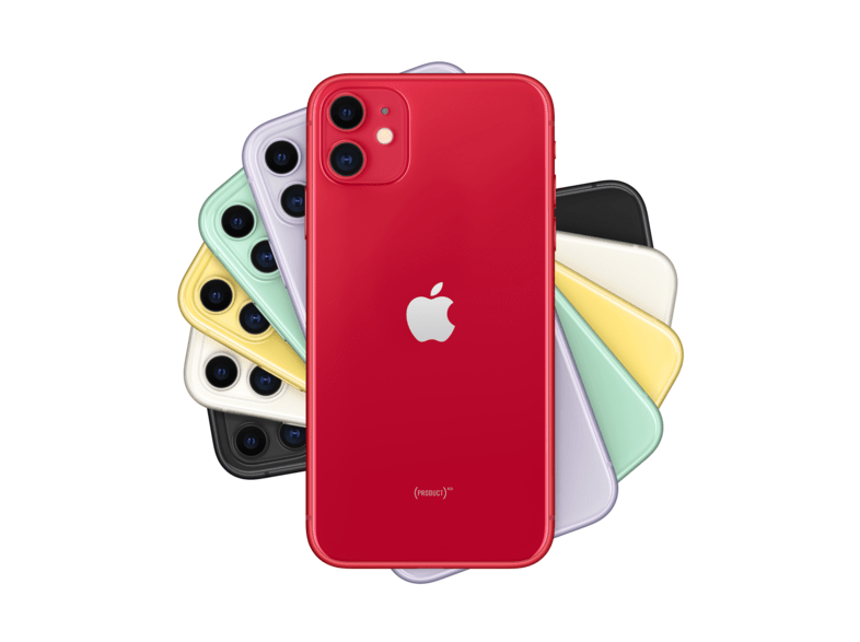 Apple iPhone 11, Rojo, 64 GB, 6.1 Liquid Retina HD, Chip A13 Bionic, iOS, (PRODUCT)RED™