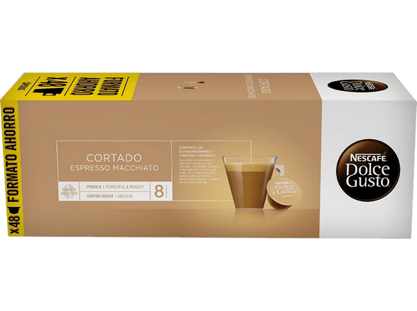 Cápsulas monodosis - Dolce Gusto Cortado Espresso Macchiatto, Pack de 3 cajas de 16 cápsulas (48 en total)