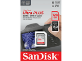 Tarjeta SDXC - SanDisk Ultra Plus, 128GB, 150 MB/s, UHS-I, V10, Clase 10, Resistente al Agua, Multicolor