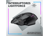 Ratón gaming - Logitech G G502 X Plus, Inalámbrico, Lightforce, Lightspeed, RGB Lightsync, 25.600 ppp, Negro