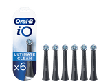 Recambio para cepillo dental - Oral-B iO Ultimate Clean, Pack De 6 Unidades, Negro
