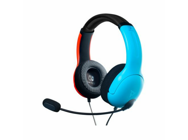 Auriculares gaming - PDP LVL40, Con Cable, Micrófono, Para Nintendo Switch, Rojo y Azul Neón