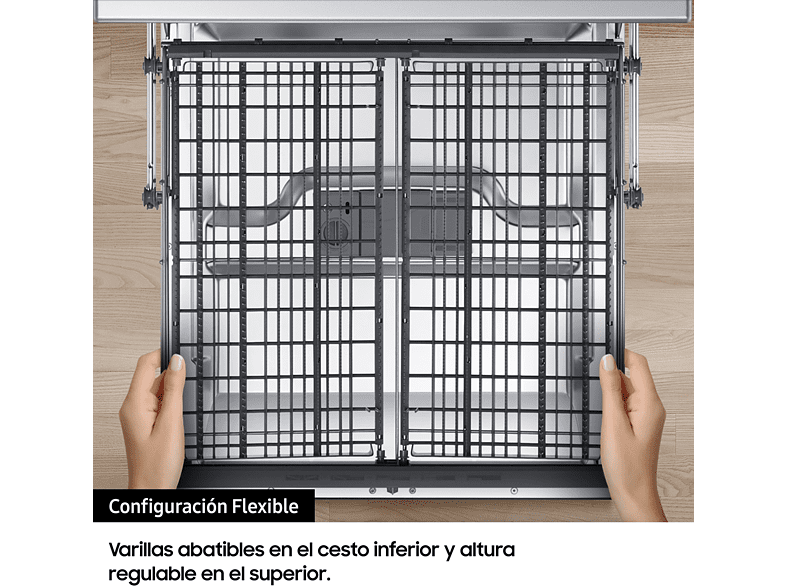 Lavavajillas - Samsung DW60M6050FS, 14 cubiertos, 7 programas, 60 cm, Inox