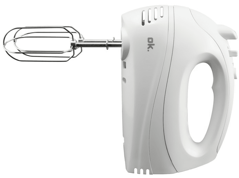 Amasadora - OK OHM 2519 W, 250 W, 5 velocidades, Botón turbo, Cable 1.8 m, Blanco