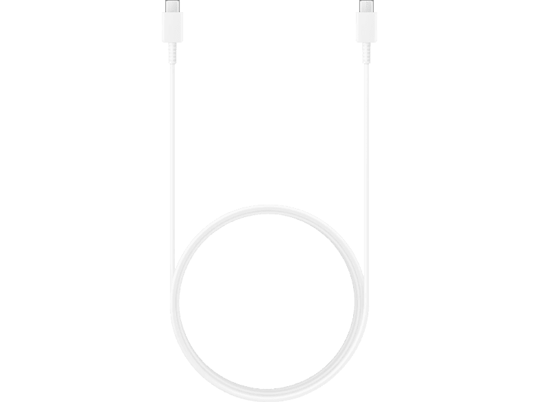 Cable USB C - Samsung EP-DX310JWEGEU, 1.8m, 3 A, Macho-Macho, Blanco
