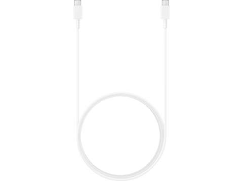 Cable USB C - Samsung EP-DX310JWEGEU, 1.8m, 3 A, Macho-Macho, Blanco