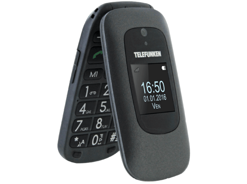 Móvil - Telefunken TM250 IZY, Doble pantalla, Bluetooth, Negro