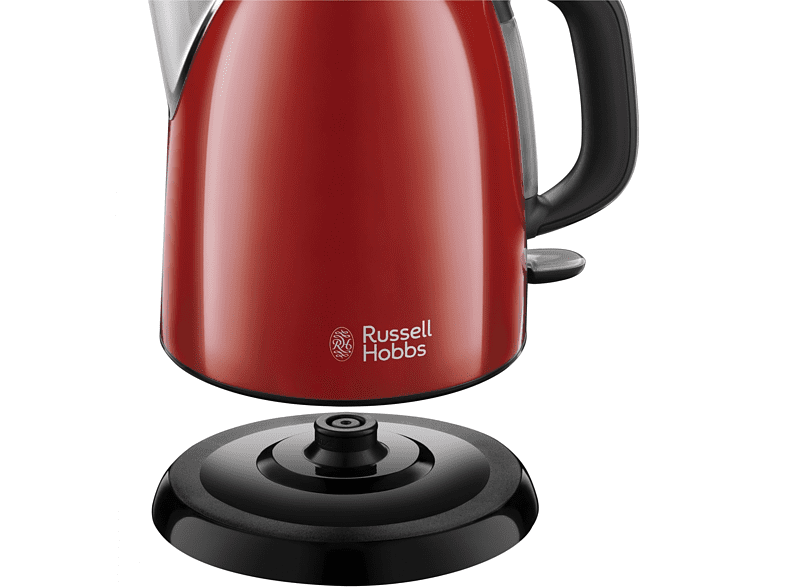 Hervidor de agua - Russell Hobbs Mini ColourPlus 24992-70, 1 l, Base 360º, Apagado automático, Rojo