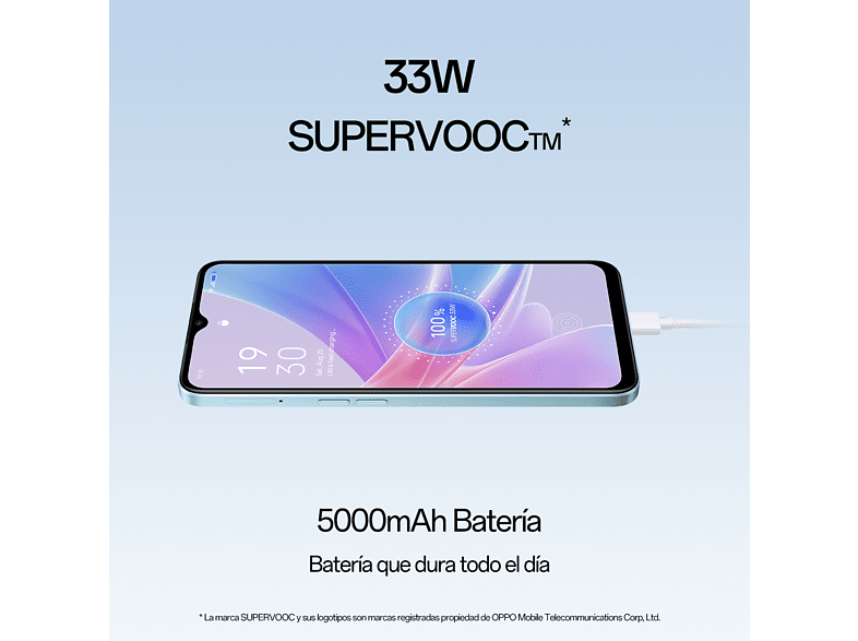 Móvil - OPPO A78 5G, Glowing Black, 128GB, 8GB RAM, 6.56 HD+, MediaTek Dimensity 700, 5000 mAh, Android 13