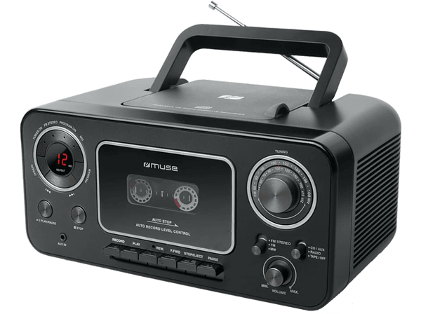 Radio portátil - Muse M-182 RDC, Lector CD, Por Pilas y corriente, Negro