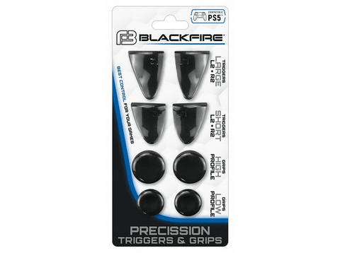 Grips - Ardistel Blackfire 8IN1 Precision Triggers & Grips Kit, Para mando DualSense de PS5, 8 unidades, Negro
