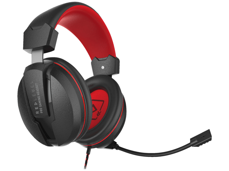 Auriculares gaming - Red Level Pro Estéreo, Para PS4, PS5, Rojo y negro