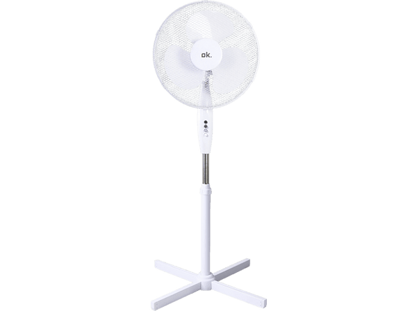 Ventilador de pie - OK OSF 404523, 45 W, 3 velocidades, 3 aspas, Blanco