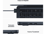 APPLE MacBook Air (2022), 13,6 Retina, Chip M2 de Apple, GPU 8 Núcleos, 8 GB, 256 GB SSD, macOS, Negro + Apple Adaptador USB-C a USB