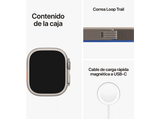 Apple Watch Ultra (2022), GPS + Cellular, 49 mm, Caja de titanio, Cristal de zafiro, Correa Loop Trail en Talla S/M de color Azul/Gris