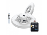 Lámpara - Muvit iO MIOCLF001, De techo, Con ventilador, WiFi, Compatible con Asistentes de Voz, Blanco
