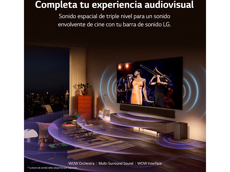 TV OLED 55 - LG OLED55B36LA, UHD 4K, Inteligente α7  4K Gen6, Smart TV, DVB-T2 (H.265), Negro